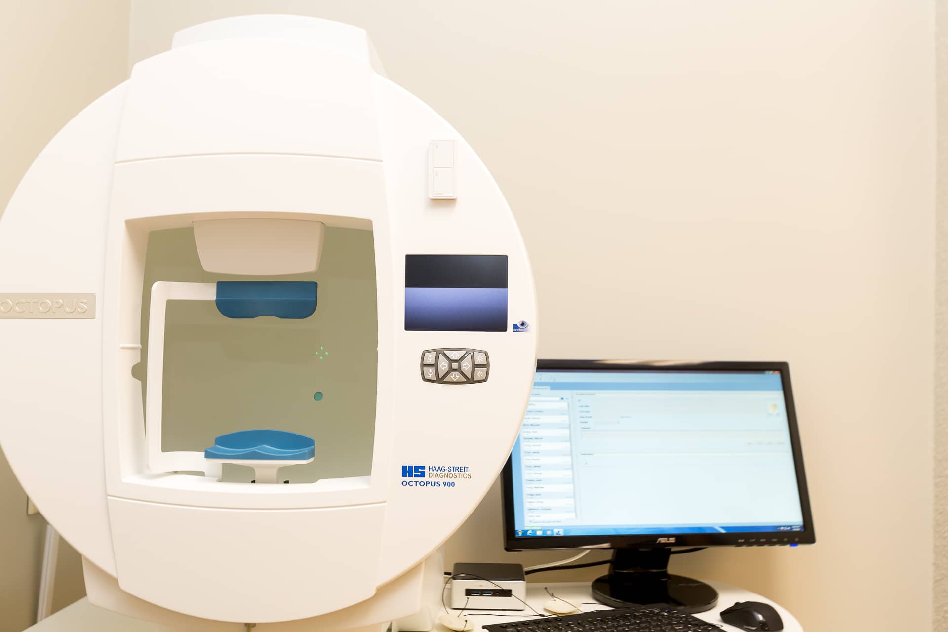 Visual field testing equipment at Eye Doctors Hawaii